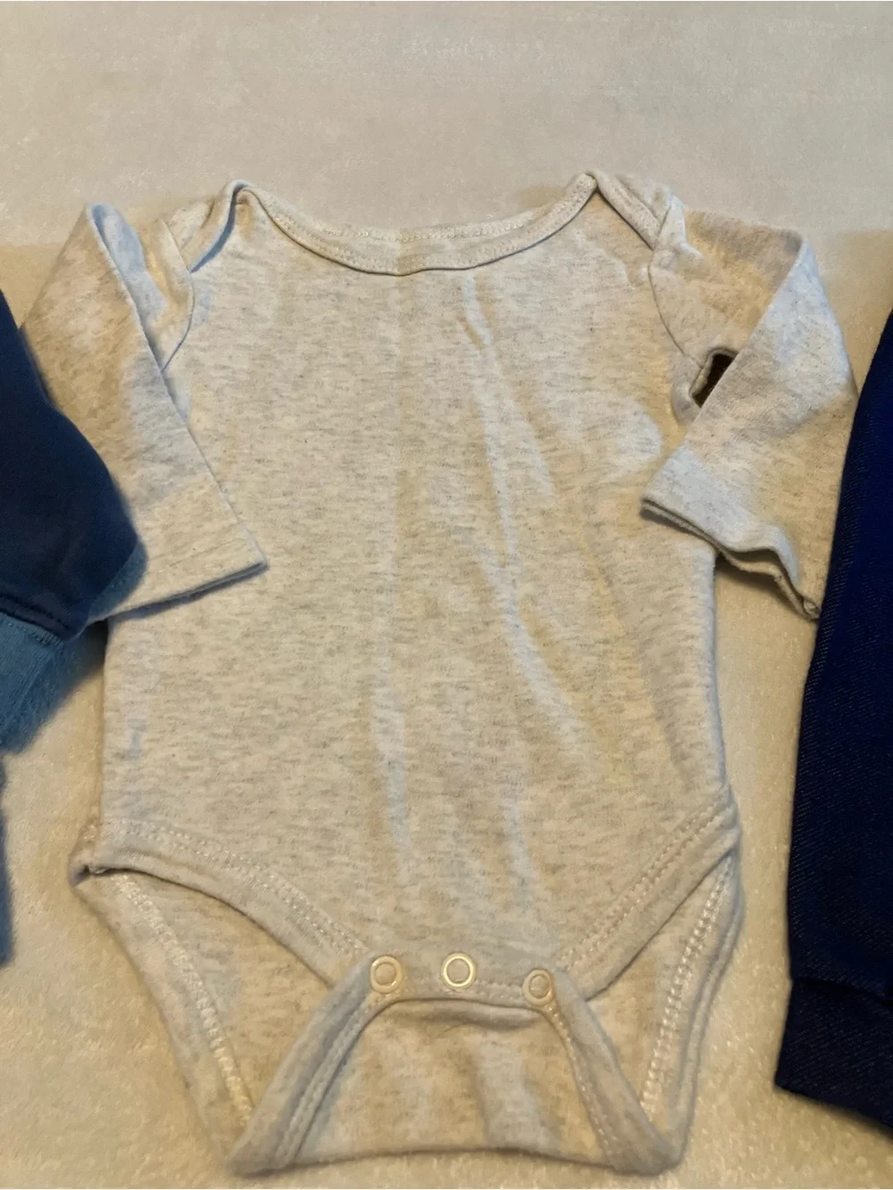 Baby 3-Piece Set - Navy Hedgehog Hoodie, Gray Bodysuit, Navy Pants